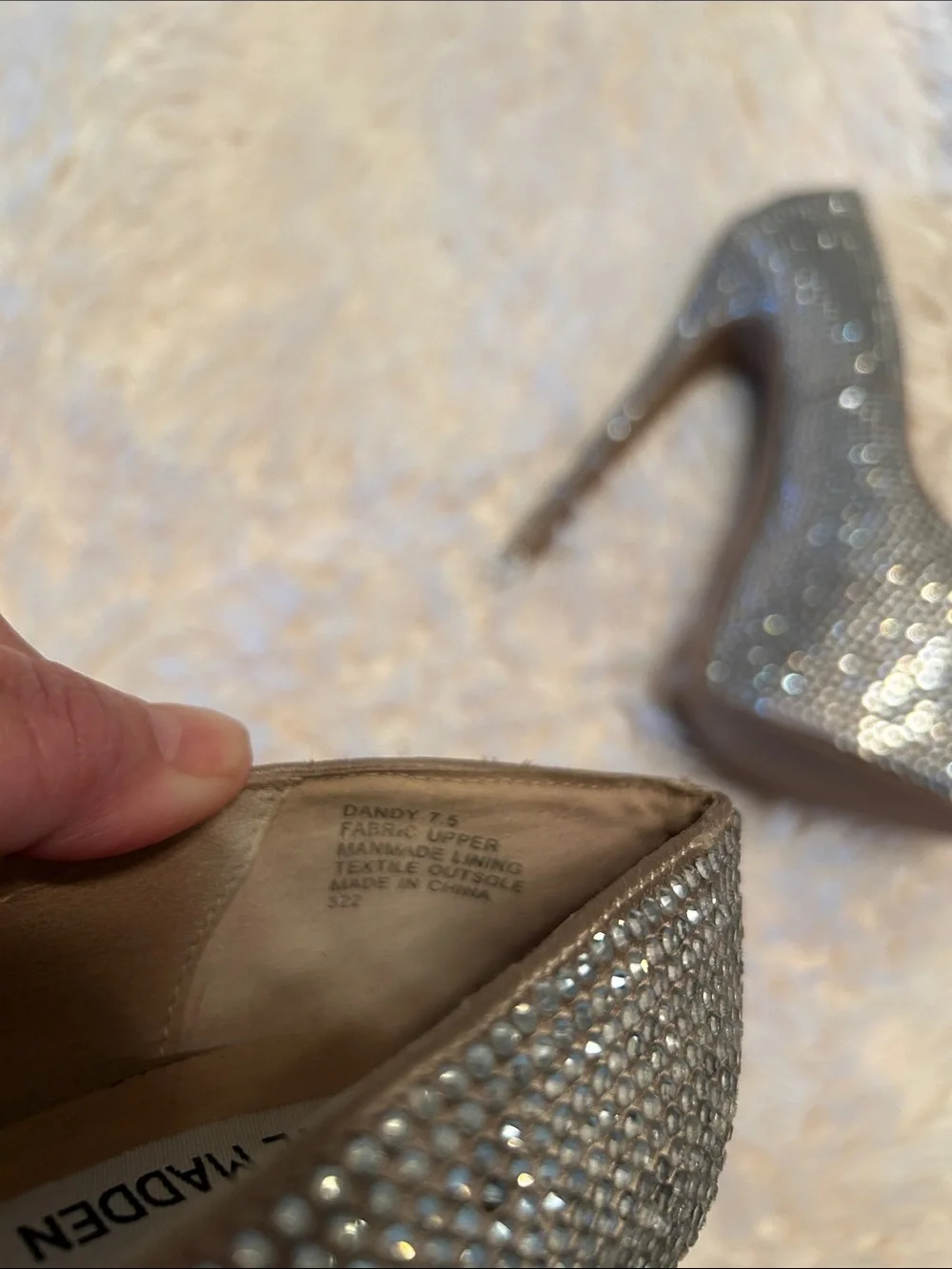 Steve Madden Silver Crystal-Studded Pointed-Toe Heels